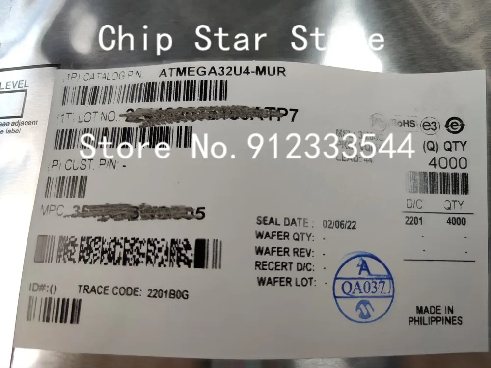 5-50pcs  ATMEGA32U4-MU ATMEGA32U4 QFN44  8Bit MCU AVR Family ATmega32U4 Series Microcontrollers 100%New And Original