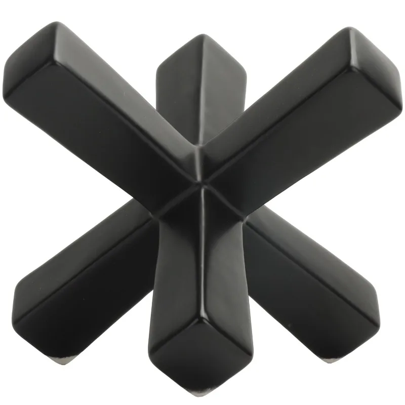 

Black Ceramic Indoor Jack Shaped Tabletop Décor with Matte Finish