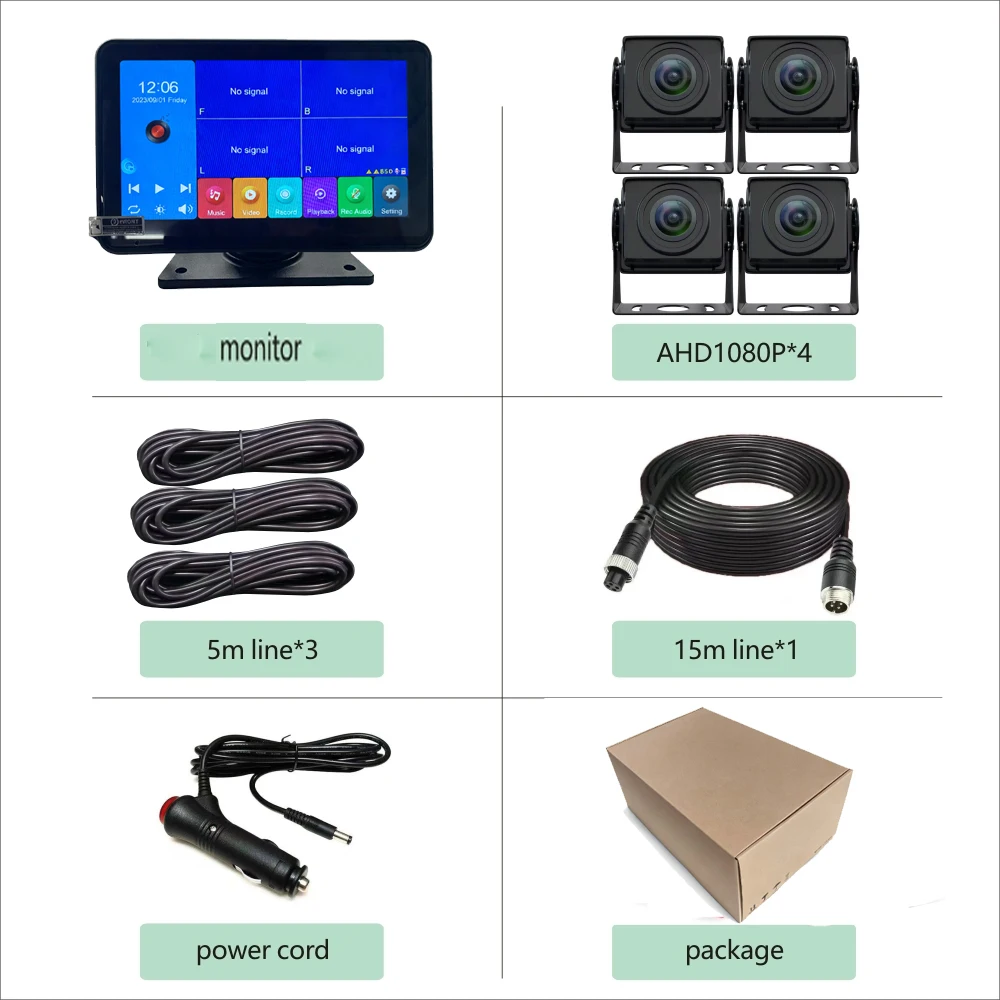 كاميرا عكسية تعمل باللمس للوسائط المتعددة مقاس 7 بوصة للسيارات والشاحنات لوحة قيادة مقاومة للماء مستشعر صورة Carcam AHD #6