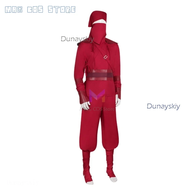 The Hand Ninjas Uniforms Costume Cosplay Red Movie Unisex Party Clothing Headscarf Mask Fullset Carnival Dress up