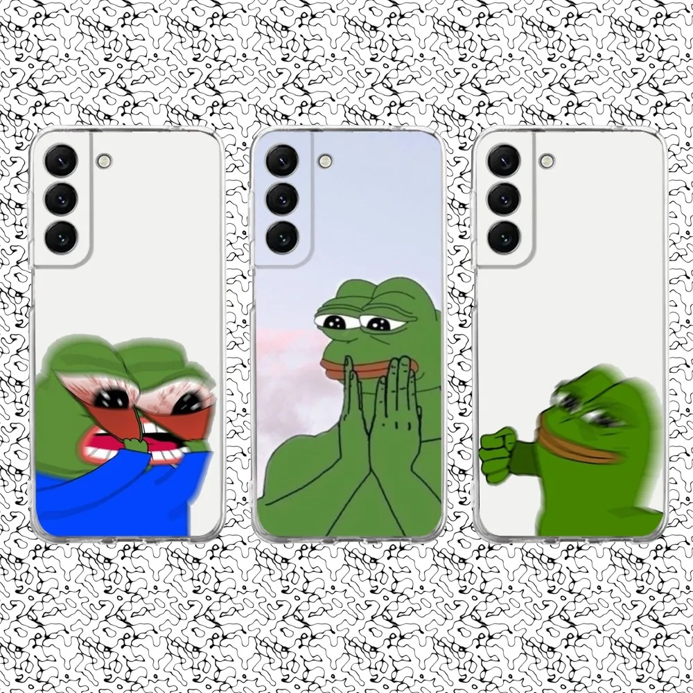 P-Pepe The Frog Phone Case Silicone For Samsung S30,S23,21,22,20 Ultra,S20 FE lite,S10,9,PIus Note20ultra Cover Clear