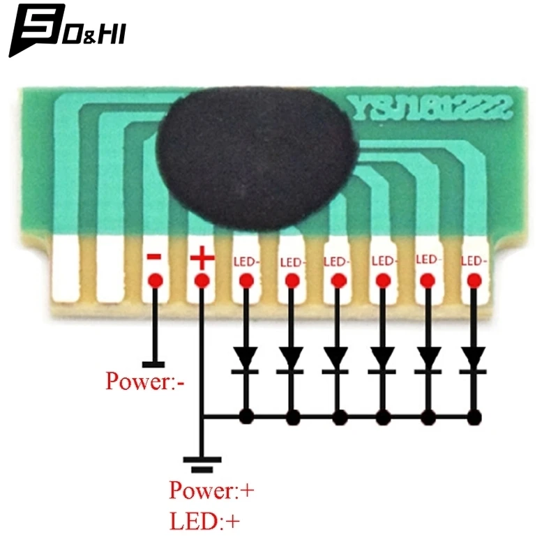 10Pcs 6-LED 3-4.5V flash chip cob LED driver cycle flashing control board DIY