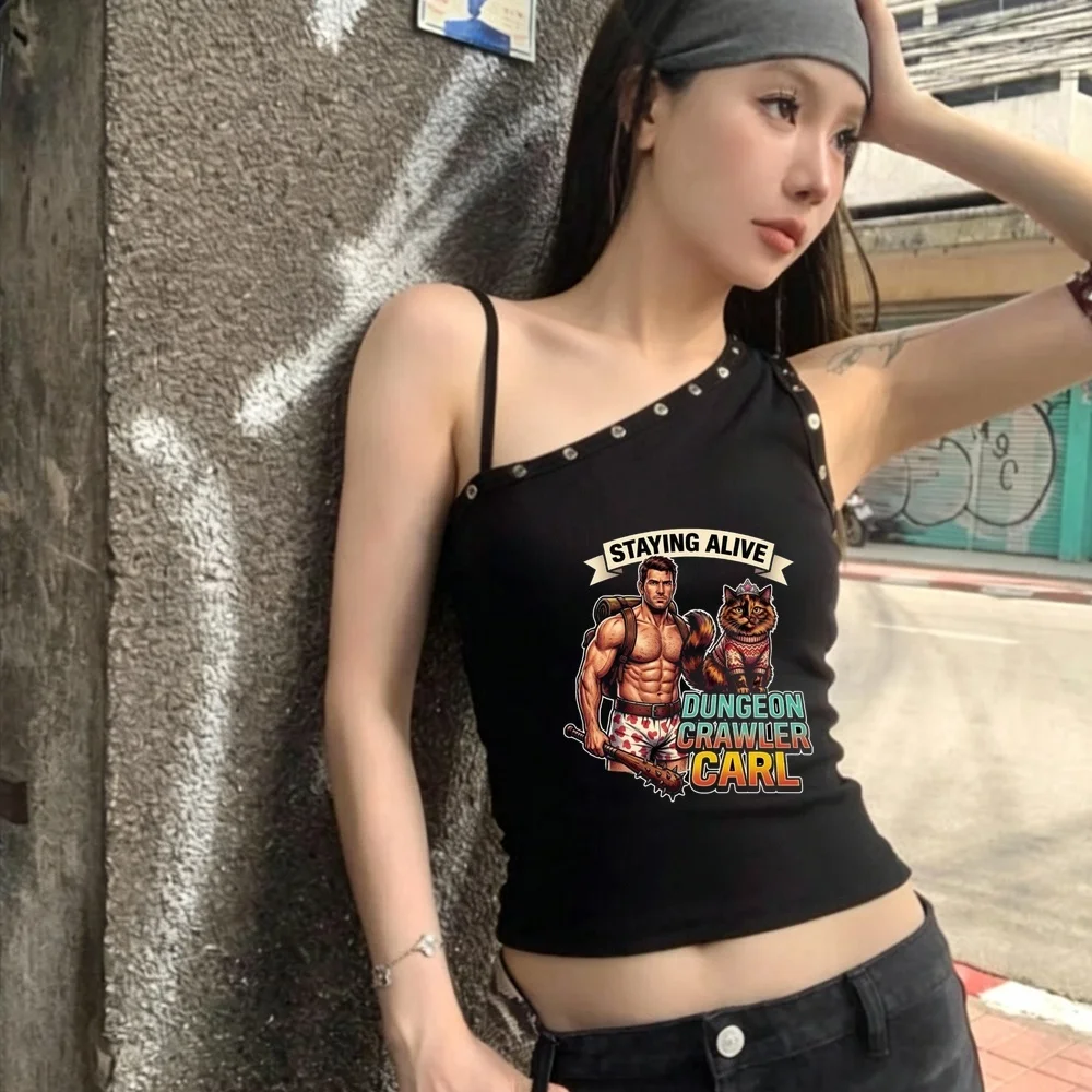 Dungeon Crawler Carl crop top female graphic cheap japanese funny manga t shirt cheap scene  cute japanese alternative