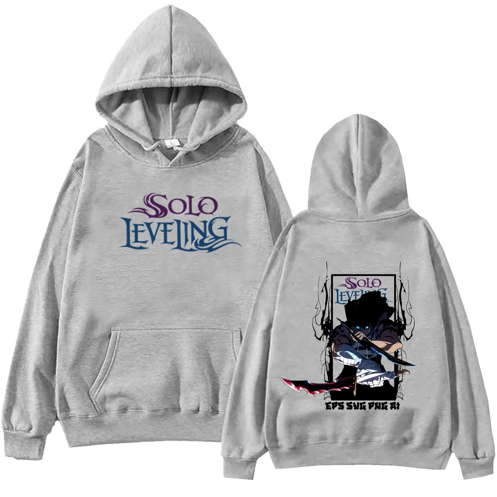 Solo Leveling Standbeeld God Hoodie Lange Mouw Streetwear Dames Heren Sweatshirt Met Capuchon Mode Kleding