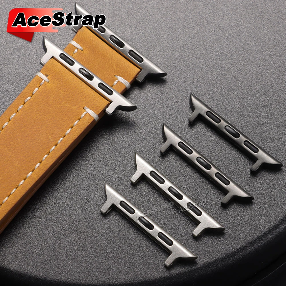 2pcs Connector for Apple Watch 45mm 44mm Steel Adapter for Apple Watch 10 46mm 42mm 44mm Series 9 8 7 6 SE 40mm 41mm Ultra2 49mm
