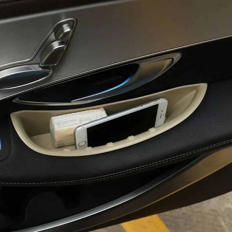 

Interior Car Accessories for Mercedes Benz C Class W205 GLC X253 2015-2021 ABS Black Car Door Handle Storage Box(LHD RHD)
