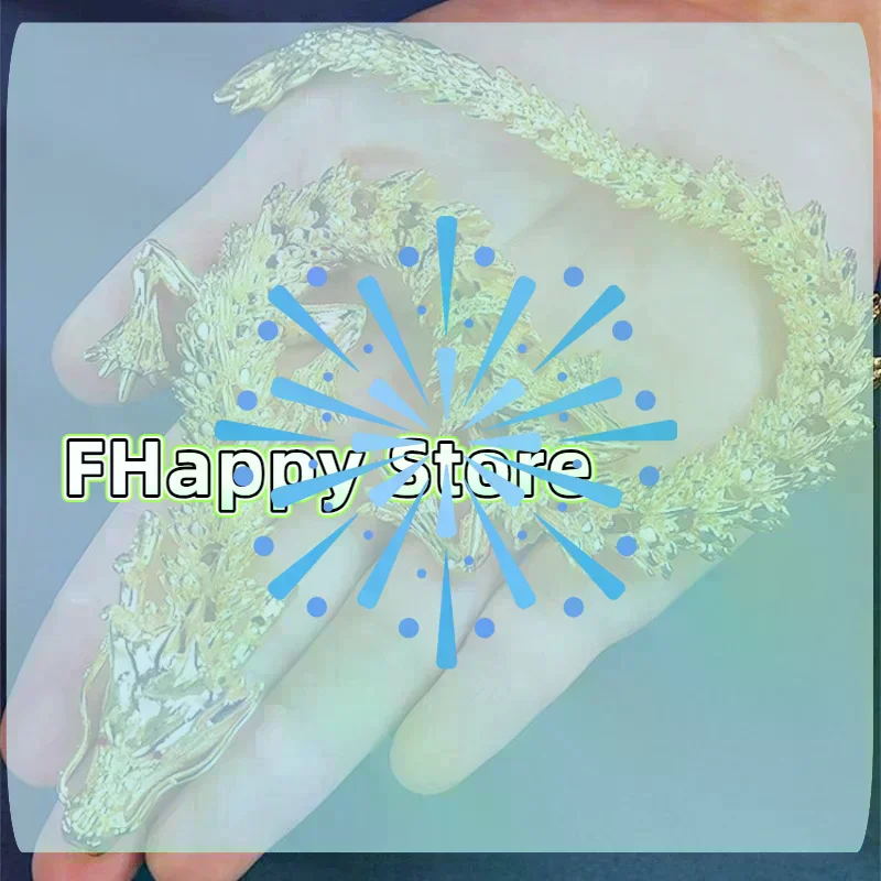 [MA]Alloy Five Claw Golden Dragon Ornaments Can Move Chinese Loong Handlebars Home Office Desktop Decorations[MA]