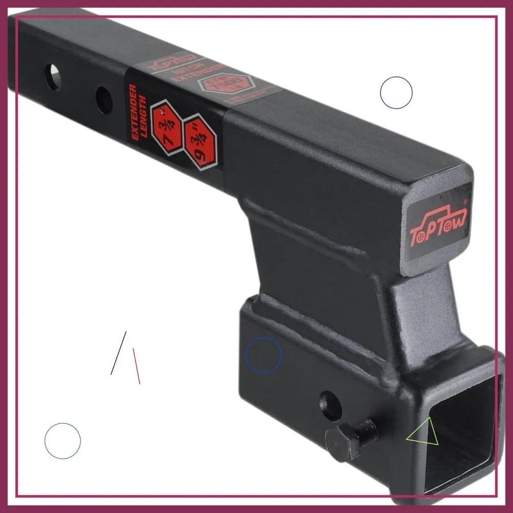 

Trailer Hitch Extender Adapter with 4" Drop/Rise, Adjustable Length up to 10", 2" Shank, 7500lbs Capacity in Matte Black