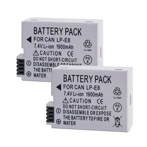 1900MAH 7.4V LP-E8 LP E8バッテリーLED CANON EOS 550D 600D 650D 700D X5 X5 X6I X7Iバッテリー用LEDデュアル充電器セット 8 Best Sales Canon 700Dオリジナルバッテリー-3