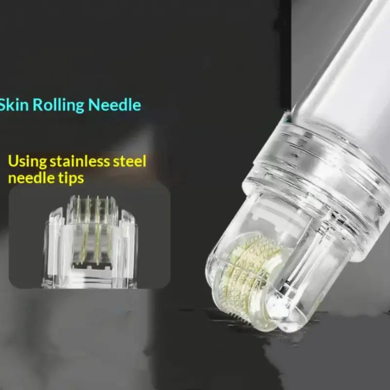 128 Pins Microneedle Derma Roller Skin Care Device Dema Roller Seal 0.25mm Brow Hair Scalp Serum Applicator*.