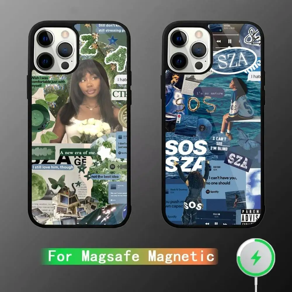 

Singer S-SZA lana Phone Case For iPhone 16,15,14,13,12,11,Pro,Max,Plus,Mini,SE New Magsafe Magnetic Wireless Charging