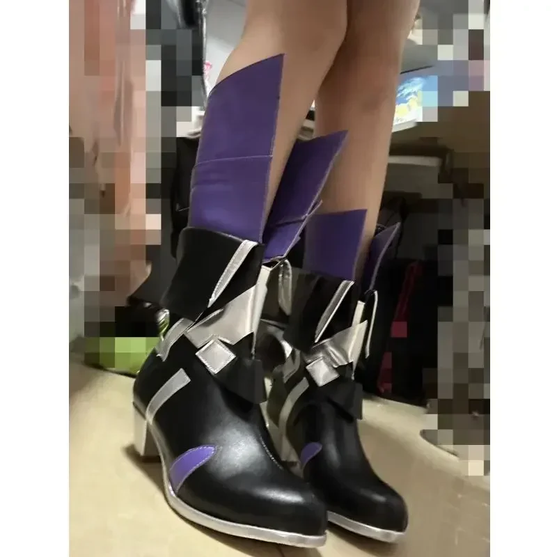 Honkai:Star Rail Seele Asymmetrie Hohe Stiefel Kurze Stiefel Cosplay High Heels Stiefel Schuhe Halloween Für Mädchen Jungen PU Leder Schuhe