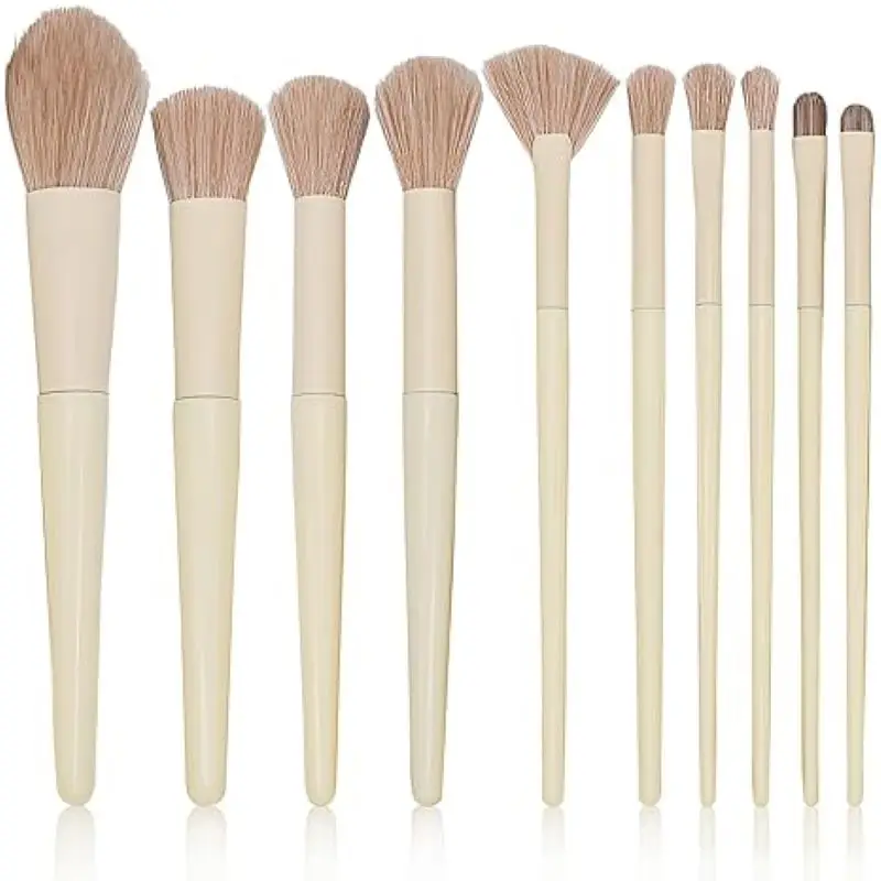 10PCS Makeup Brushes Set Foundation Concealers Blush Highlight Powder Eye Shadow Blending Soft Fluffy Kabuki Female Makeup Tools