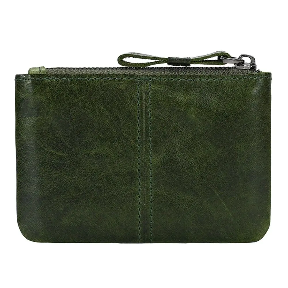 

Men's Genuine Leather Coin Card Holder Mini Short Zipper Coin Wallet Change Purse Gifts