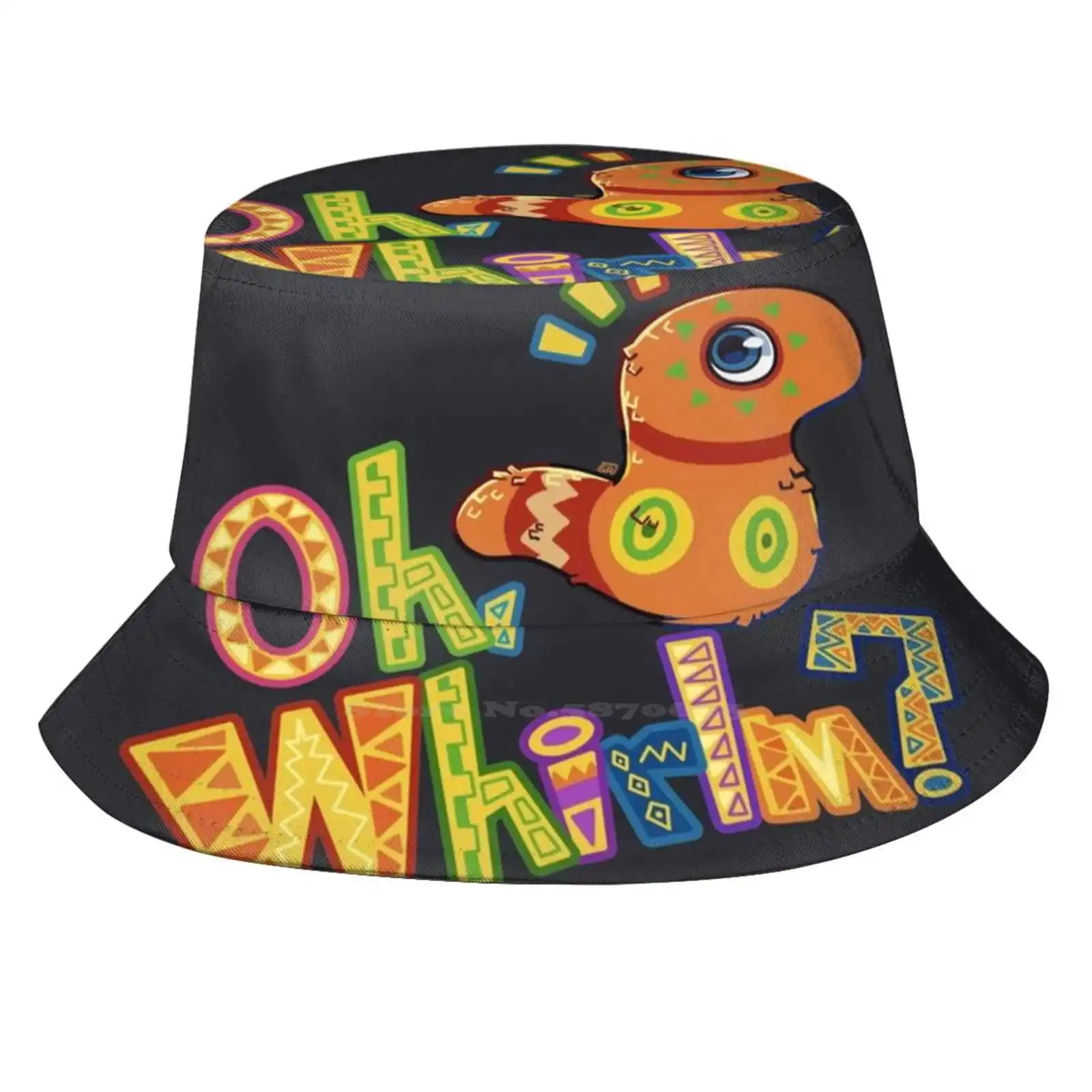 Oh Whirlm ? - Viva Pi ? Ata Print Foldable Panama Bucket Hat Cap Viva Pi ? Ata Viva Pinata Rare Oh Worm Whirlm Cute