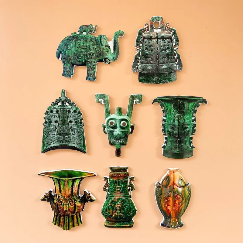 

National Museum Cultural and Creative Souvenirs Refrigerator Magnet Creative 3D Bronze Resin Magnetic Tourist Gif