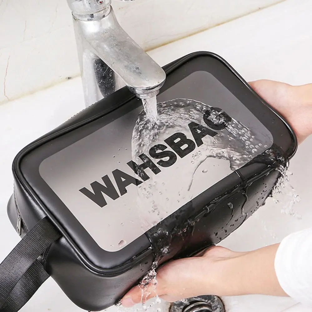 Women PVC PU Cosmetic Cases Waterproof Large-Capacity Travel Storage Bag Travel Organizer Bags Swimming Bags Washbag