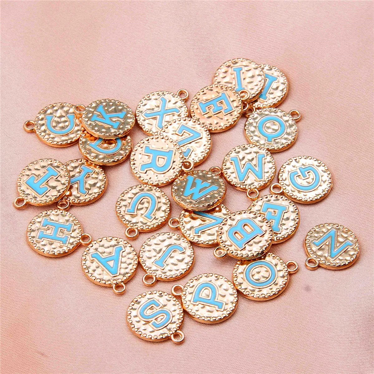 DIY round double-sided oil dripping 26 letters jewelry accessories necklace bracelet accessories wholesale