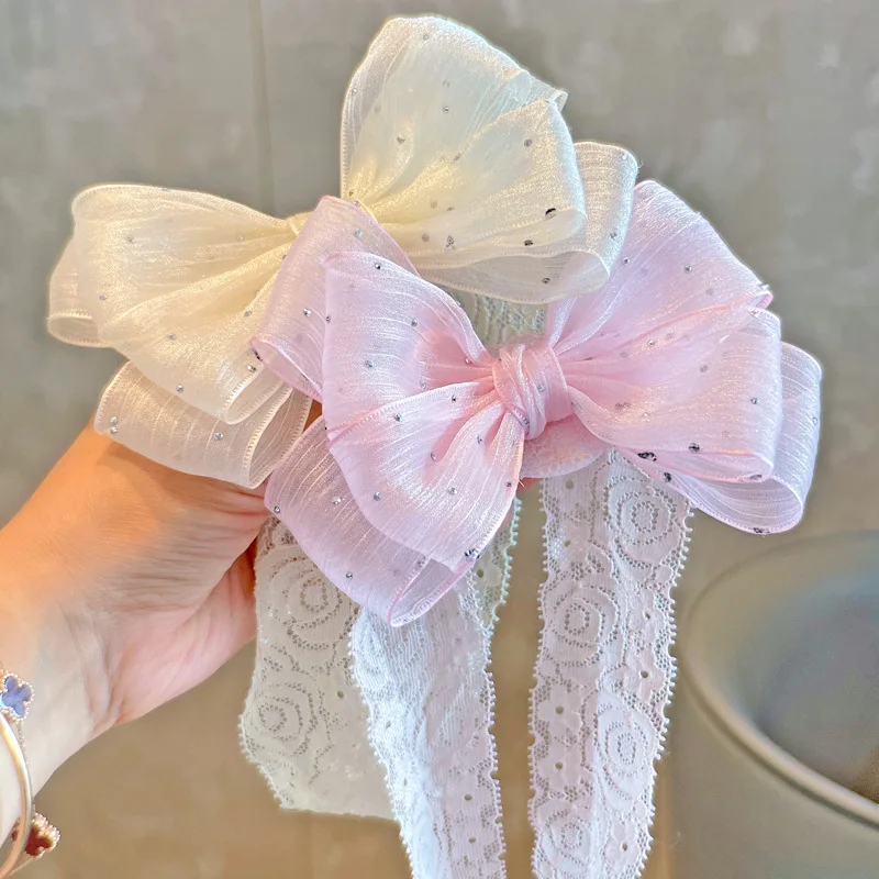 

Silver Dotted Bow Headband for Infants Korean Style Elastic Soft Comfortable Baby Headwrap Photography Essential