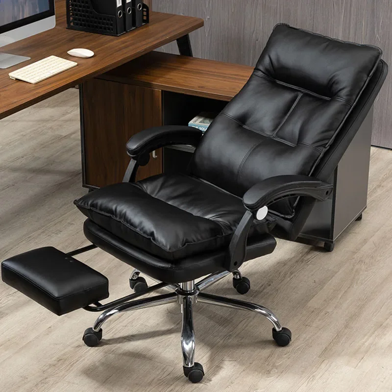 Swivel Padding Office Chair Leather Pillow  Footrest Comfortable Office Chair Mobile Recliner Sillas Oficina Office Furniture