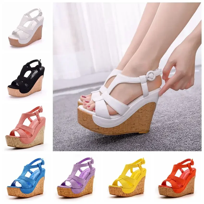 

2024 Hot Seller New Bohemia Style Womens Sandals Hemp Rope High Heel Fish Mouth on Peep Toe Platform Wedges LEDP Heels Women