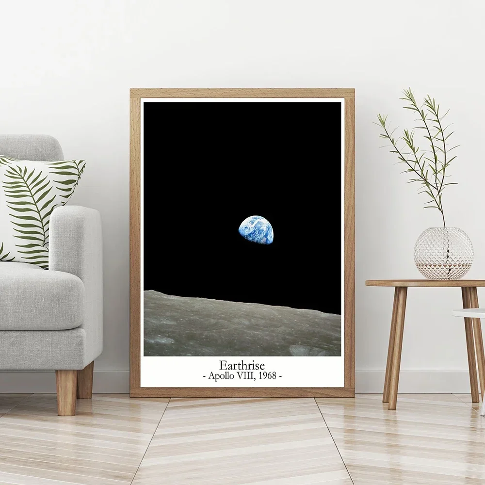قماش اللوحة غالاكسي نجوم كوكب السماء الفضاء المشارك Prins Earthrise هابل تلسكوب صور فنية للجدران غرفة المعيشة ديكور المنزل