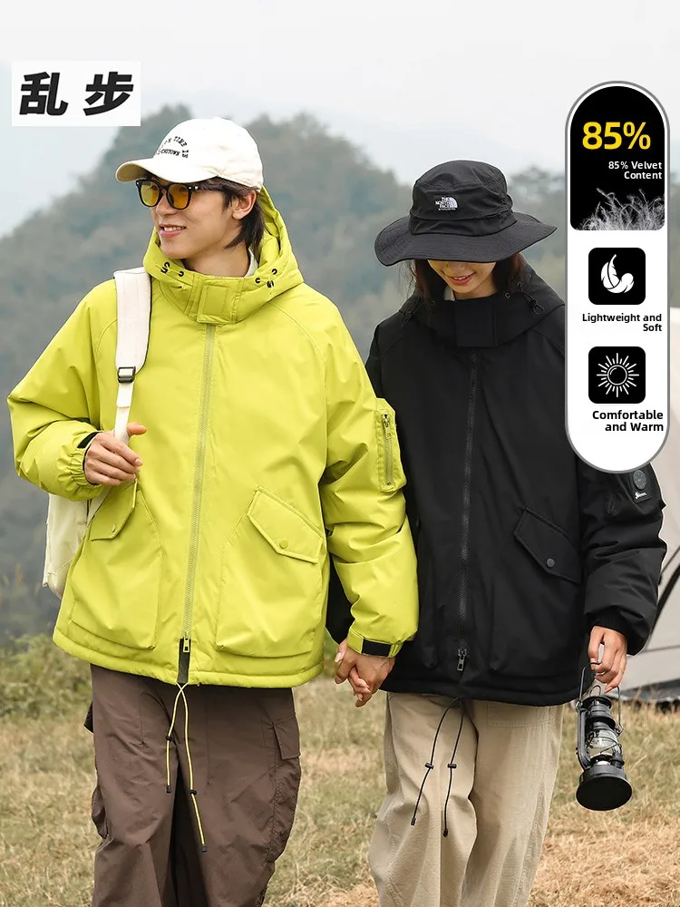 

Original Casual Du down Jaet Hooded Workwear Windproof Outdoor Winter Coat for Men And Women Youthful Vitali Sle Thic...