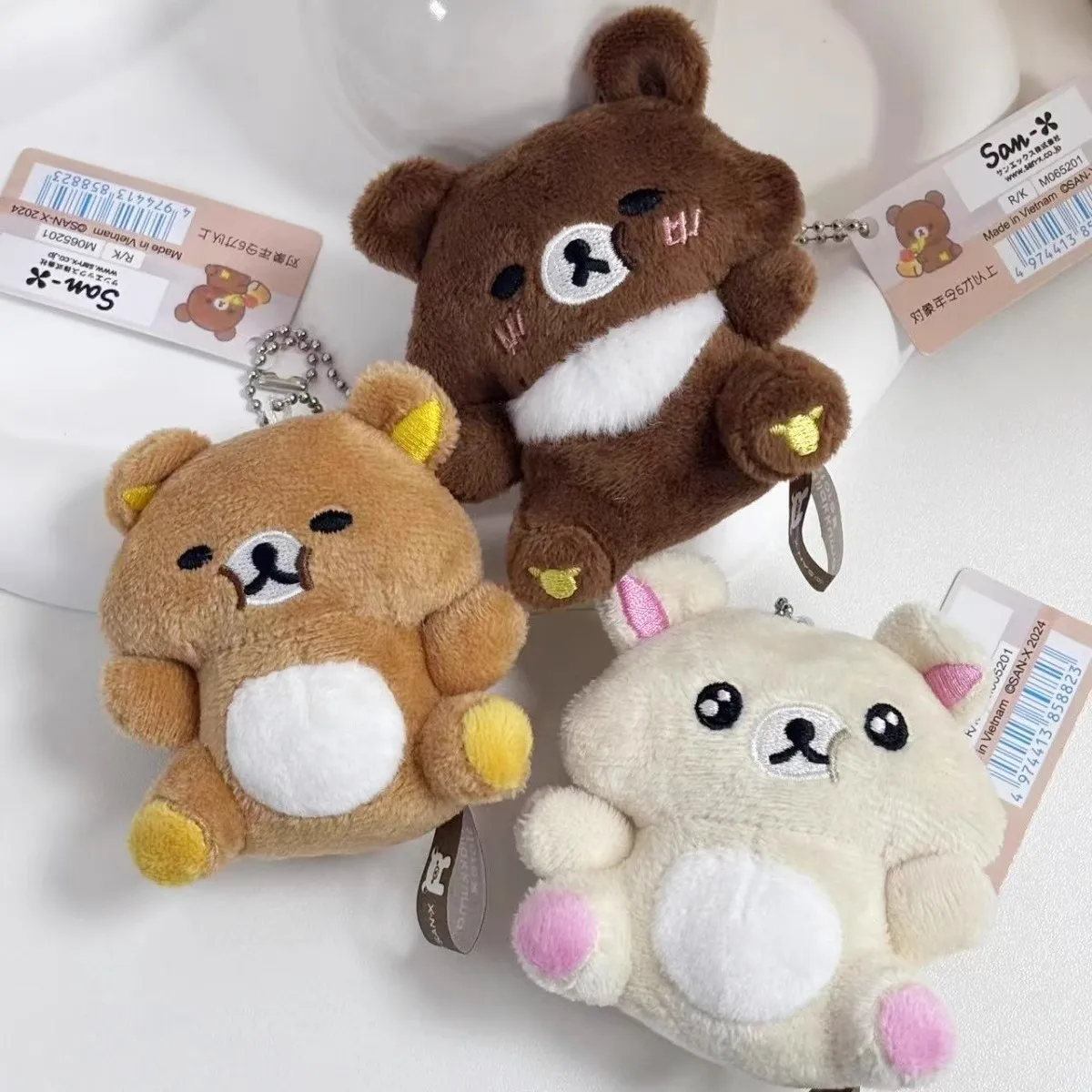 New Cute Rilakkuma Korilakkuma Bear Kiiroitori  Eat Plush Keychain Chains  Small Pandent Kids Stuffed Toys For Children CM