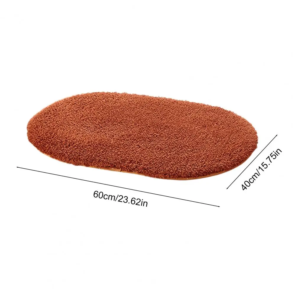Water Absorbent Rug Oval Bath Mat Plush Area Rug Thick Super Absorbent Bathroom Floor Mat with Anti-slip Backing Machine