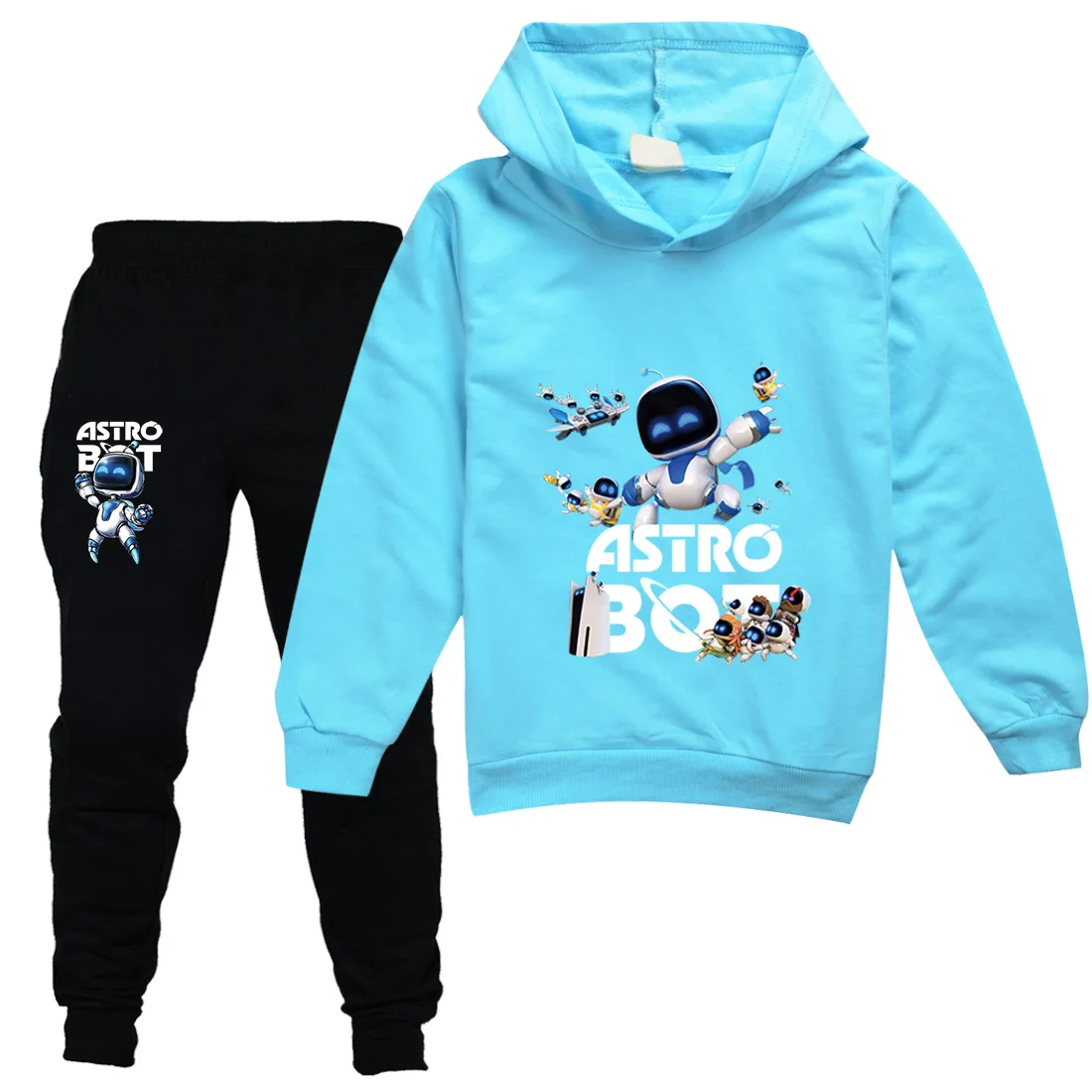 Gra ASTRO BOT bluza z kapturem dla dzieci komiks ASTROBOT ubrania chłopcy moda bluzy z kapturem spodnie 2 szt. Zestawy małe dziewczynki swetry stroje