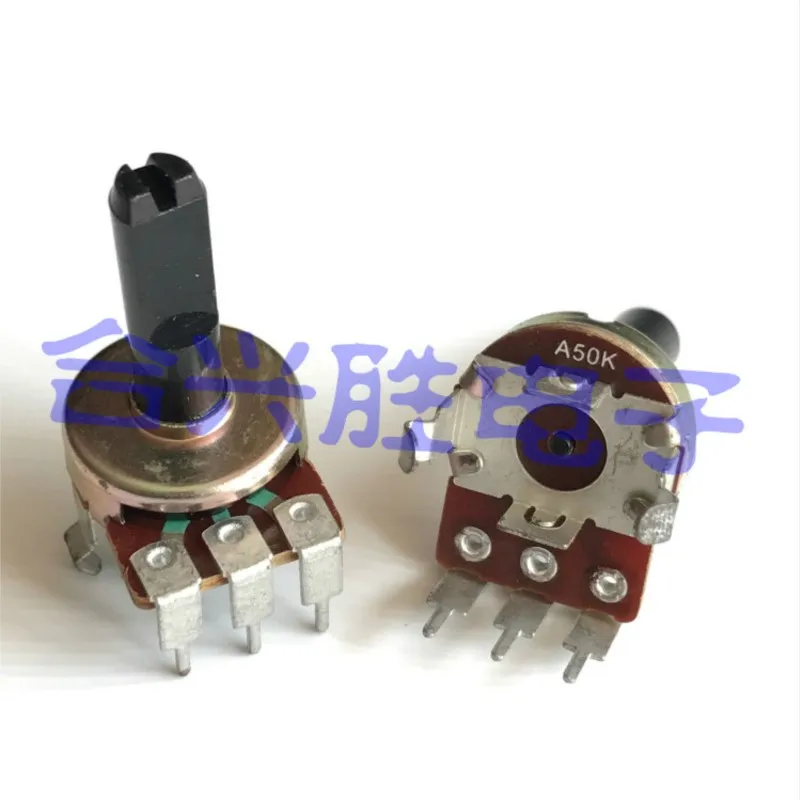 1 Piece 161 Type Half Shaft Potentiometer Single A50K A503 Volume Control Adjustment Potentiometer 3Pin Length 20MM