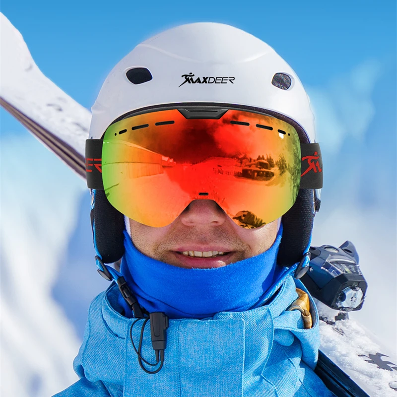 Ski brille mit gelber Linse uv400 Anti-Fog sphärische Ski brille für Männer Frauen Snowboard Skifahren Schneemobil Schnee brille otg