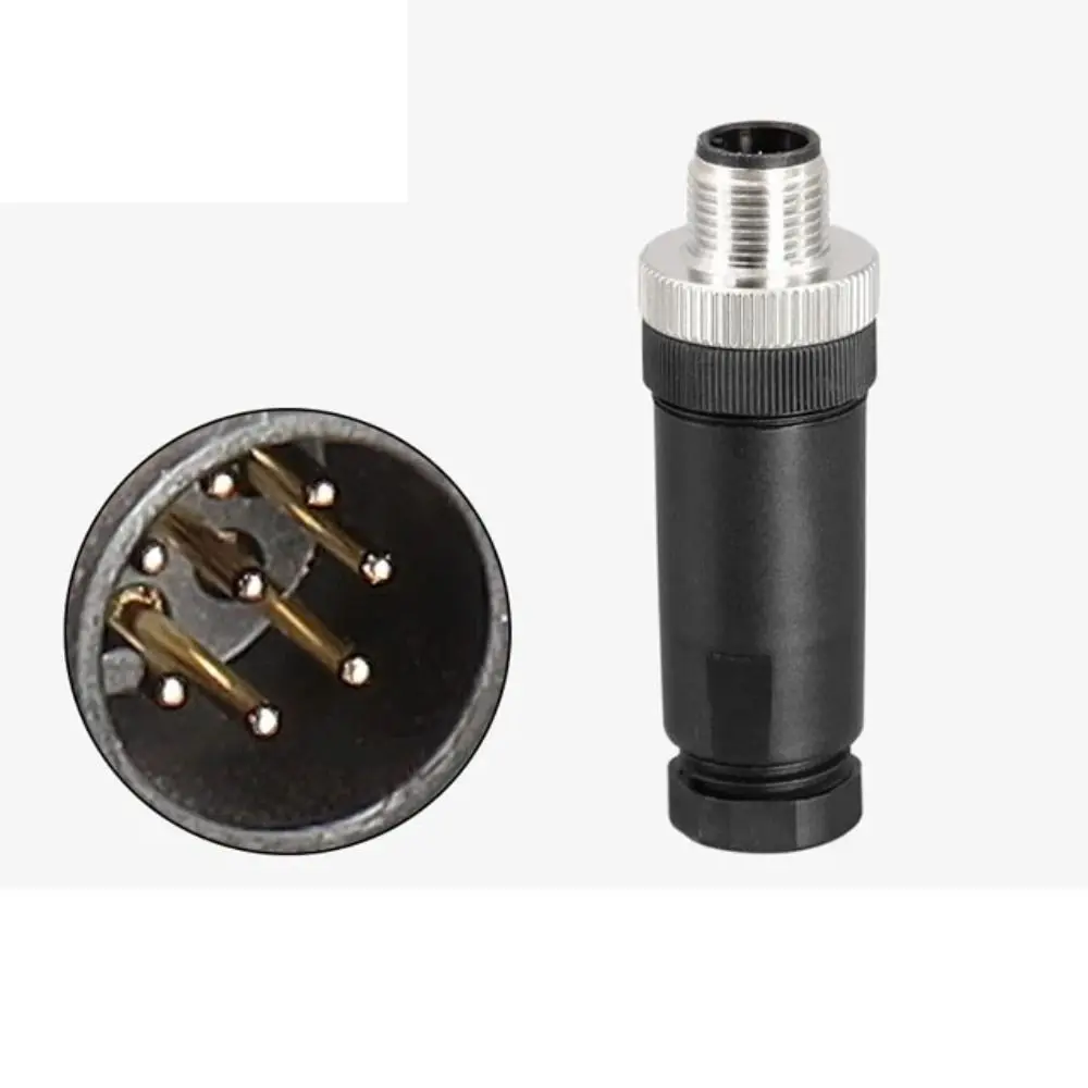 Male Female Socket M12 Sensor Connector Sensor Plug Connector Screw Threaded Coupling 4 5 8 Pin Power Adapte Male&Female Plug