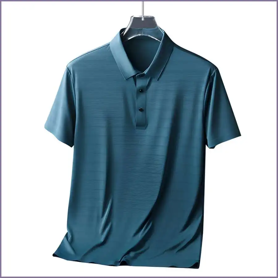 Busin-T-Shirt für Herren, hohe Seidenstreifen, Sl-Overall, Stand-Passform, Baumwolle, 00 % Ice Sensation ort Sve, Reißverschluss