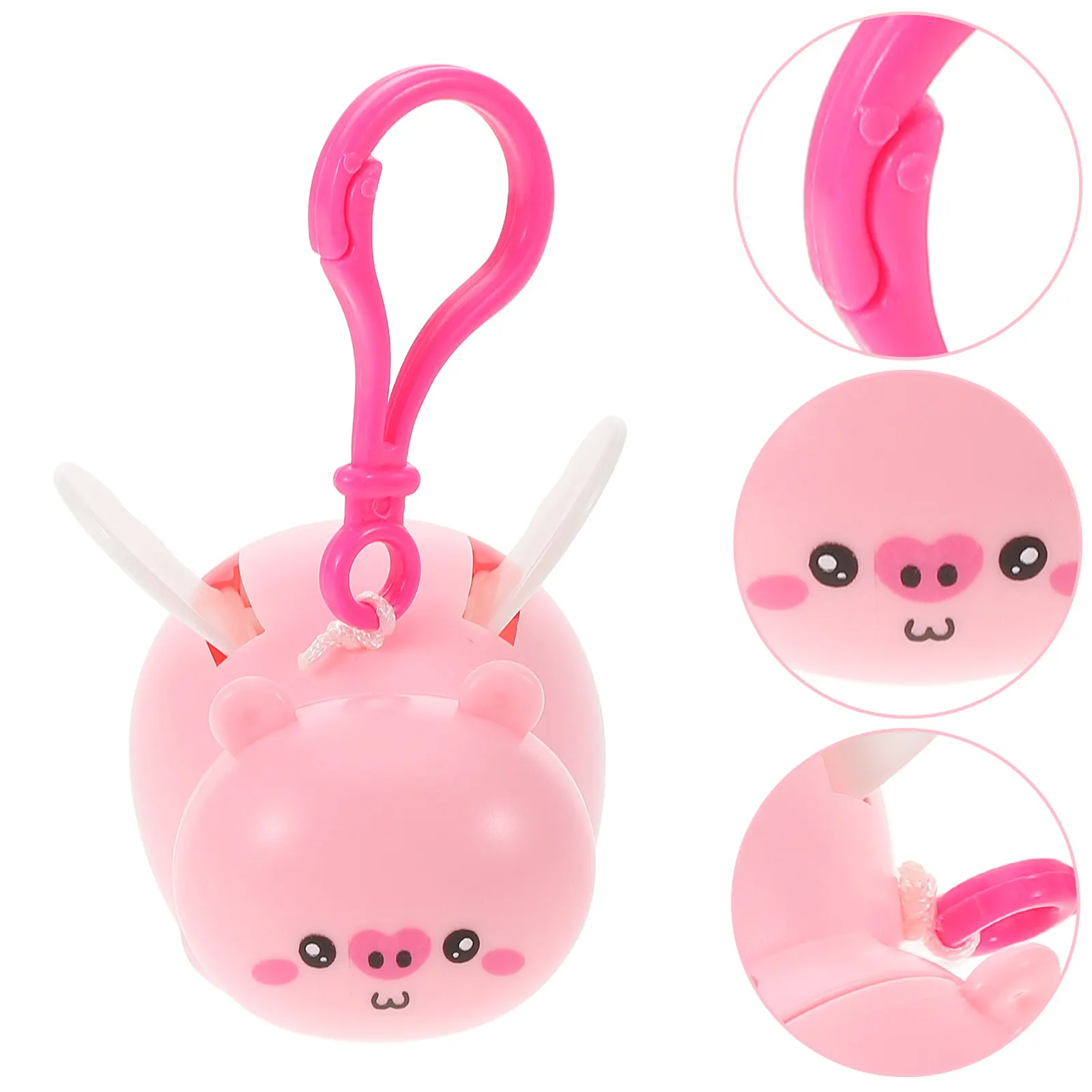 

Pull String Keychain Cute Pig Pendant with Fluttering Wings for Keys Bags Backpacks Decorative Charm Fun Interactive