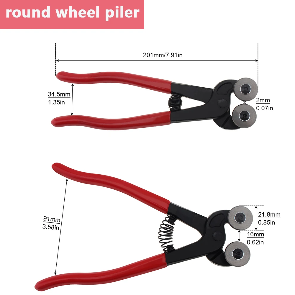 Glass Tile Nippers Heavy Duty Double Round Wheel Glass Mosaic Nipper Ceramic Tile Cutter Pliers Grinding Cutting Tools