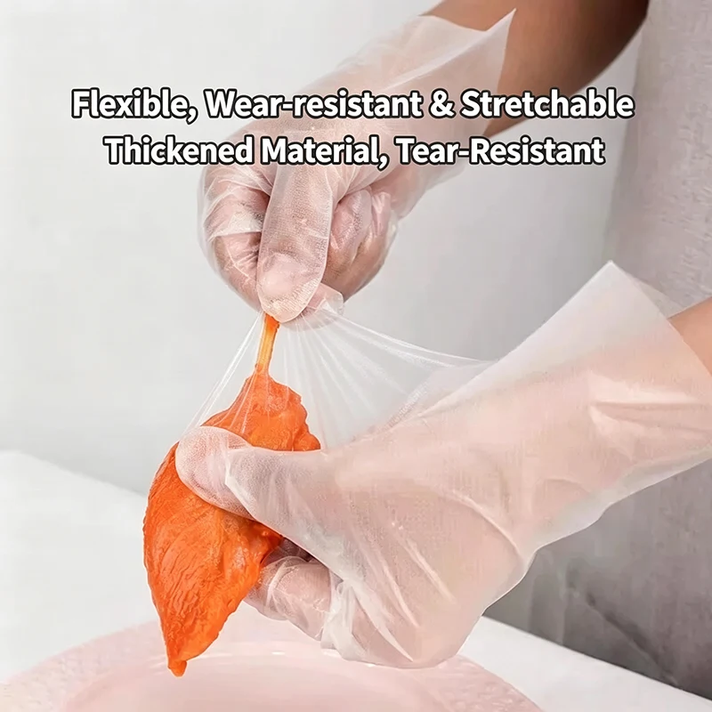 Disposable TPE Gloves Food Grade Waterproof Oil-proof Heavy Duty Hand Protection for Kitchen Cooking Cleaning Hair Dye