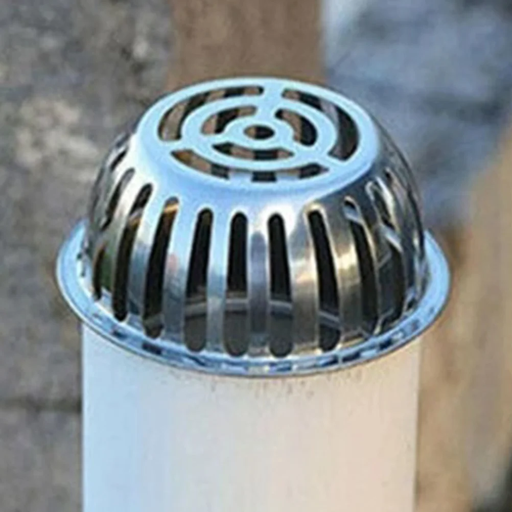 2 pçs tubo de drenagem anti-bloqueio capa calha filtros para folhas telhado folha guarda downspouts sistemas de proteção de aço inoxidável