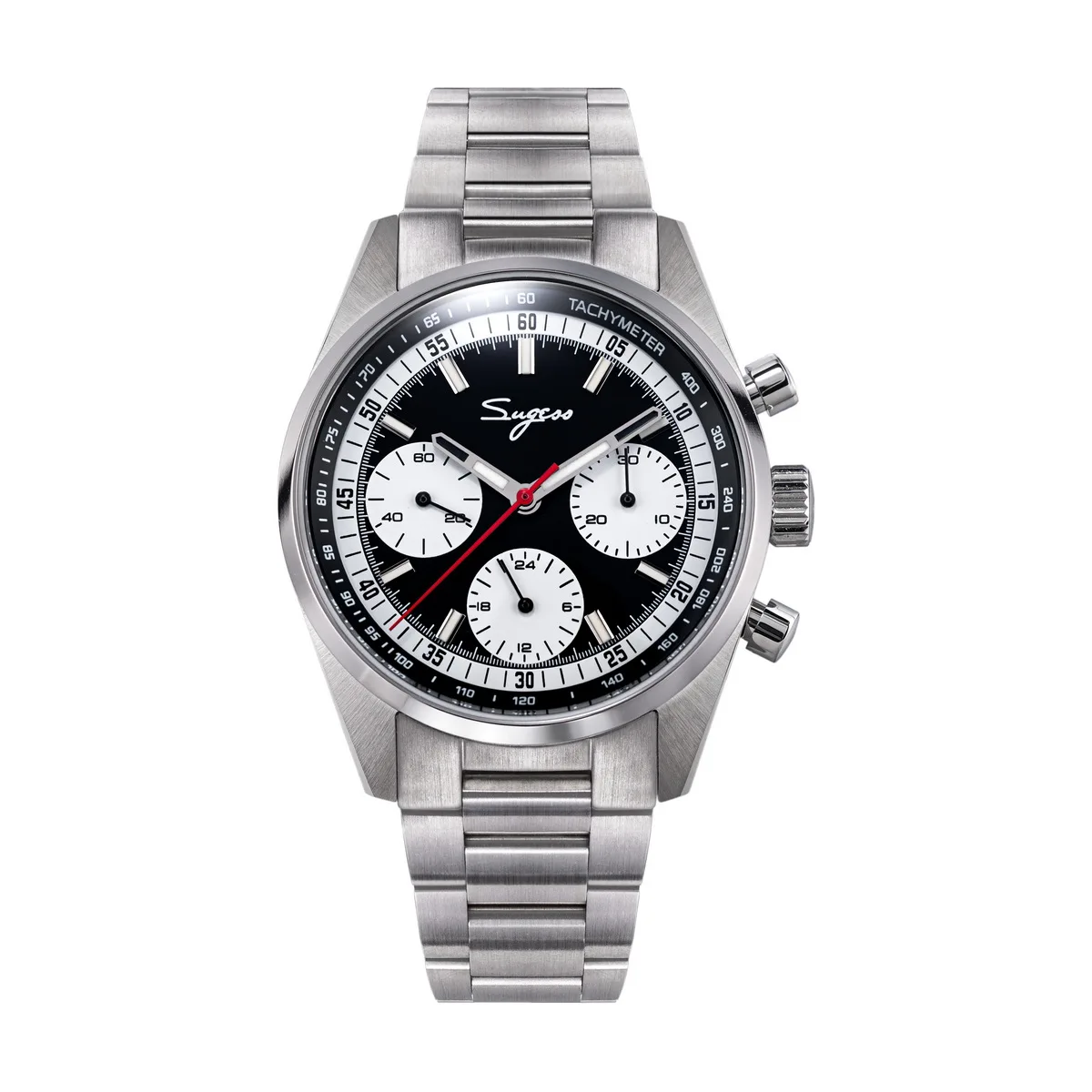 Sugess Mens Watch 38mm Chronograph Mechanical Wristwatches Tianjin Gooseneck Movement Sapphire Crystal Roulette Dial S465 new image 3