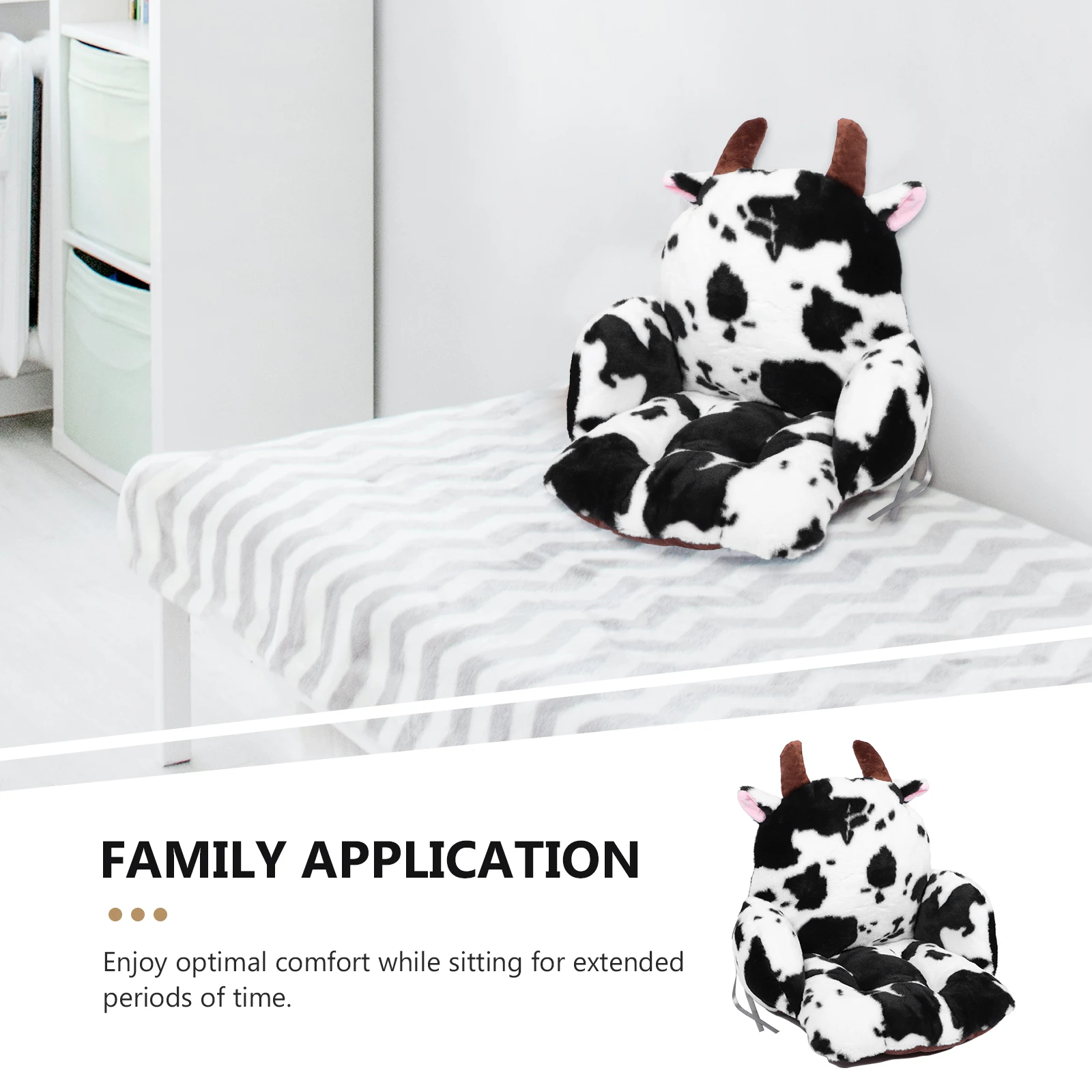 

Cow Shaped Seat Cushion PP Cotton Office Chair Pad Cute Animal Design Sofa Back Support Mat For Comfortable