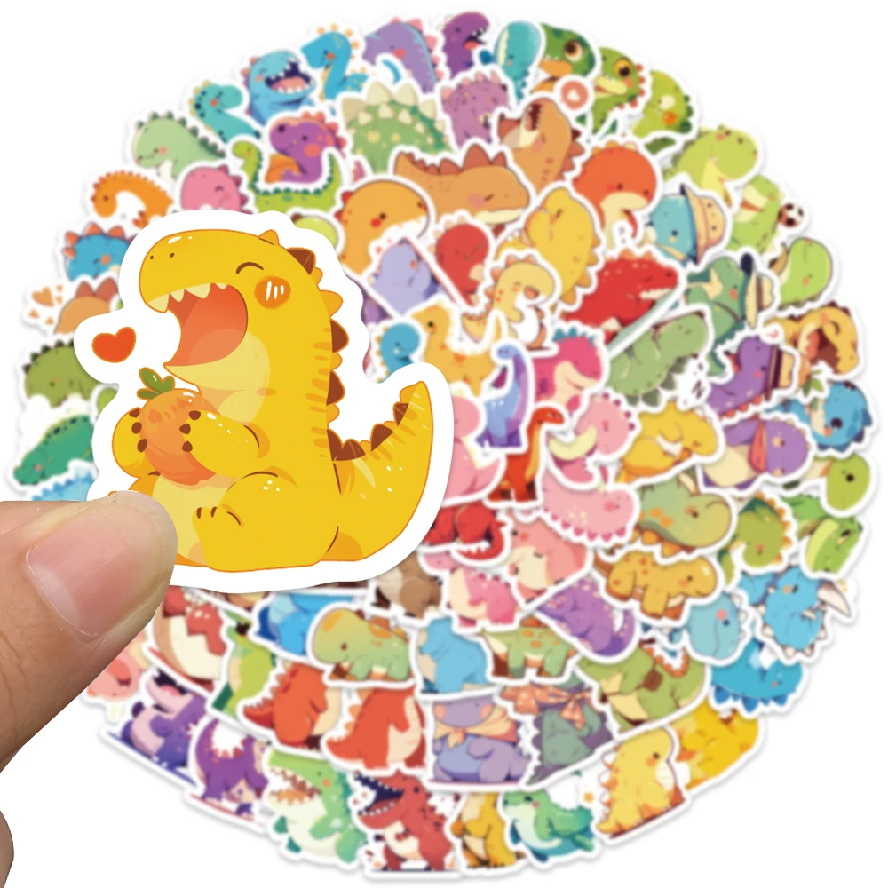 100pcs Kids Students Reward Decals Cute Cartoon Dinosaur Stickers For Luggage Laptop Guitar Phone Waterproof Vinyl Decals