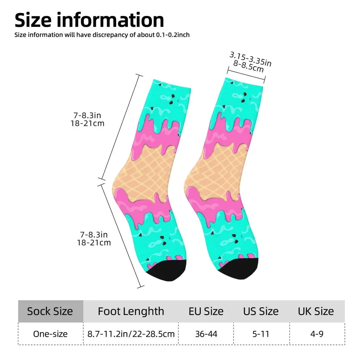 Melted Chocolate Vanilla Ice Cream Sock Printed Man Polyester