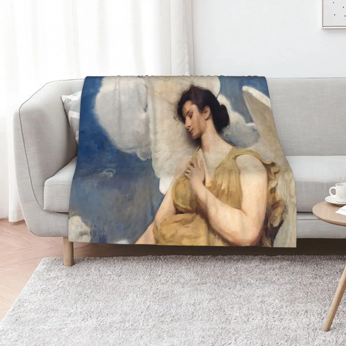 Winged Figure - Abbott Handerson Thayer Throw Blanket Bed linens Picnic Bed Sofas heavy to sleep manga Blankets