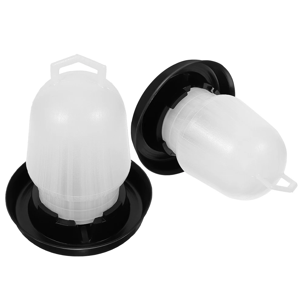 

2 Pcs Chicken Automatic Drinking Fountain Water Bucket Waterer Coop Supply Feeder System