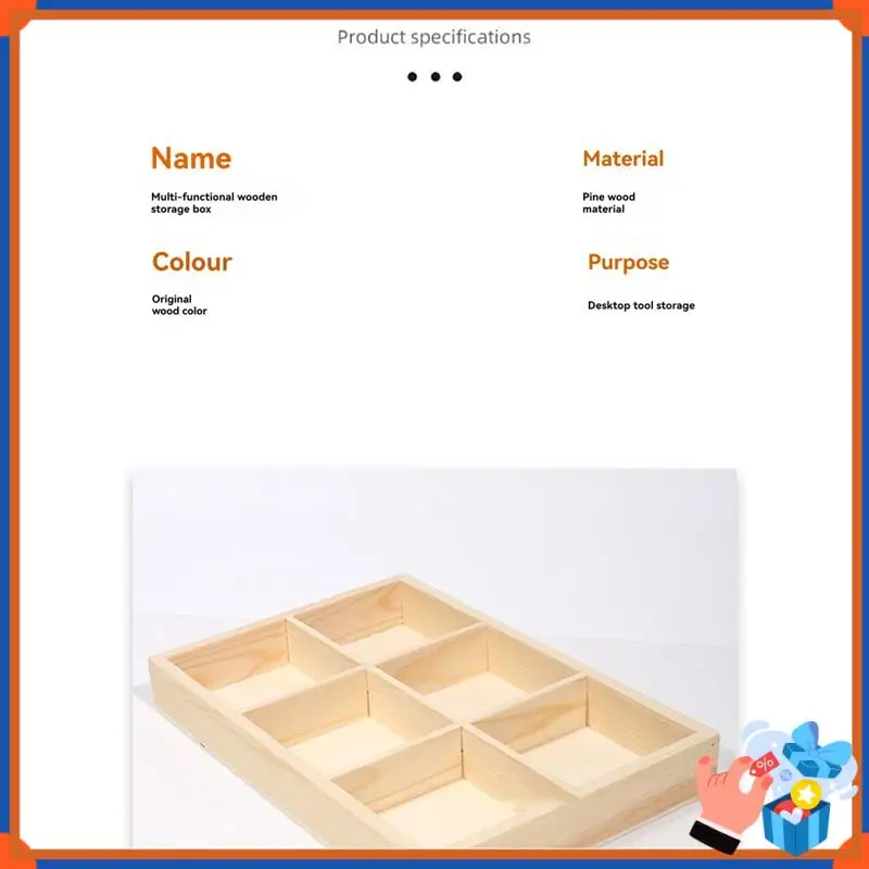 

Compact Six-Compartment Wooden Desktop Organizer For Efficient Stationery Storage In Office And Kindergarten