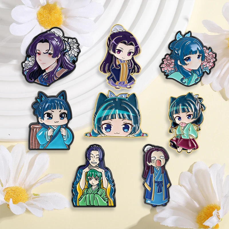 Maomao Light Novel Brooch Enamel Pins  Cute Japanese Anime Cartoon Character Brooches Lapel Badge Jewelry Gift for Fans Friends image 3