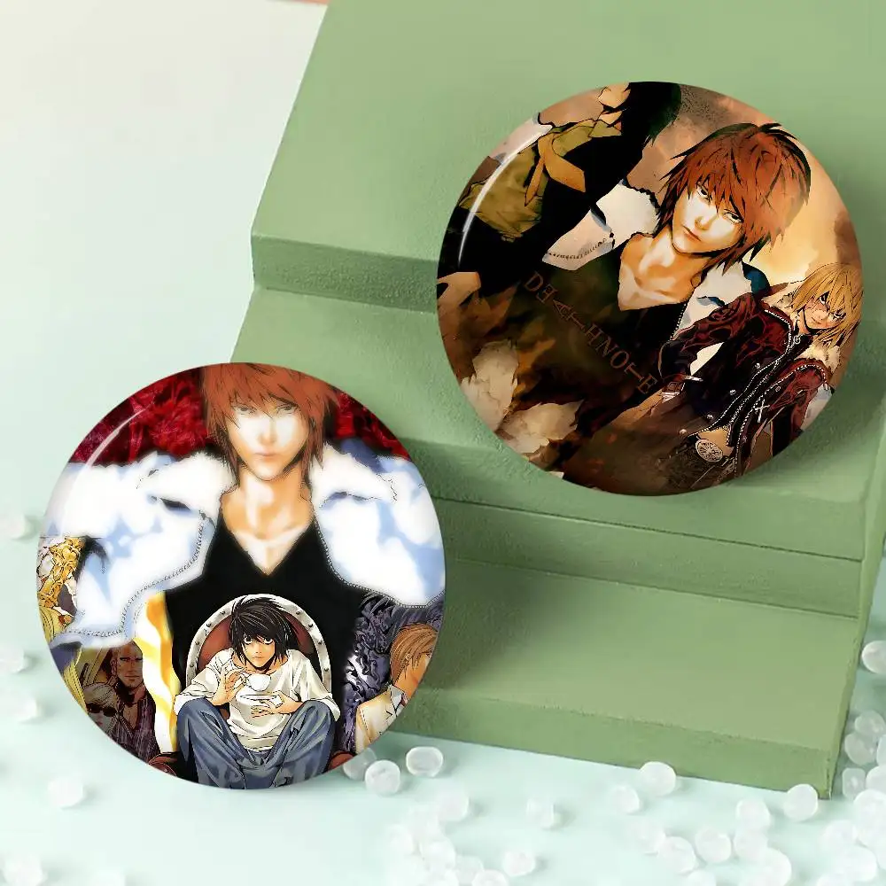 Anime D-Death N-Note Creative Pins Funny Round Snap-in Brooch Badge Backpack Hat Accessories Jewelry Gifts for Friend