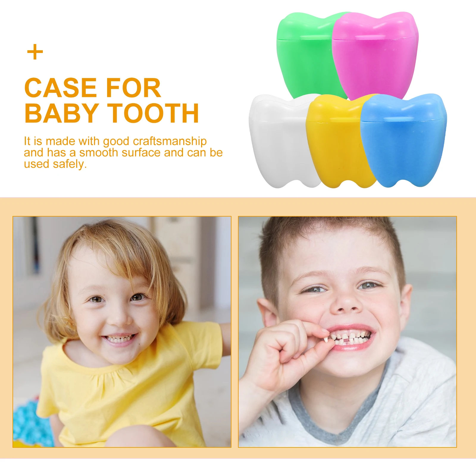 

12pcs Baby Teeth Storage Box Multicolor Cartoon Design Portable Hygiene Saver Gifts Case Container
