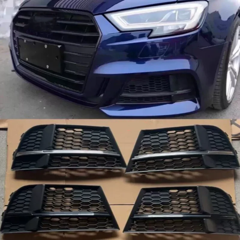 

Fog light frame for Audi A3 S3 2017-2020 modified Gloss black Front bumper Fog lamp trim Car Accessories