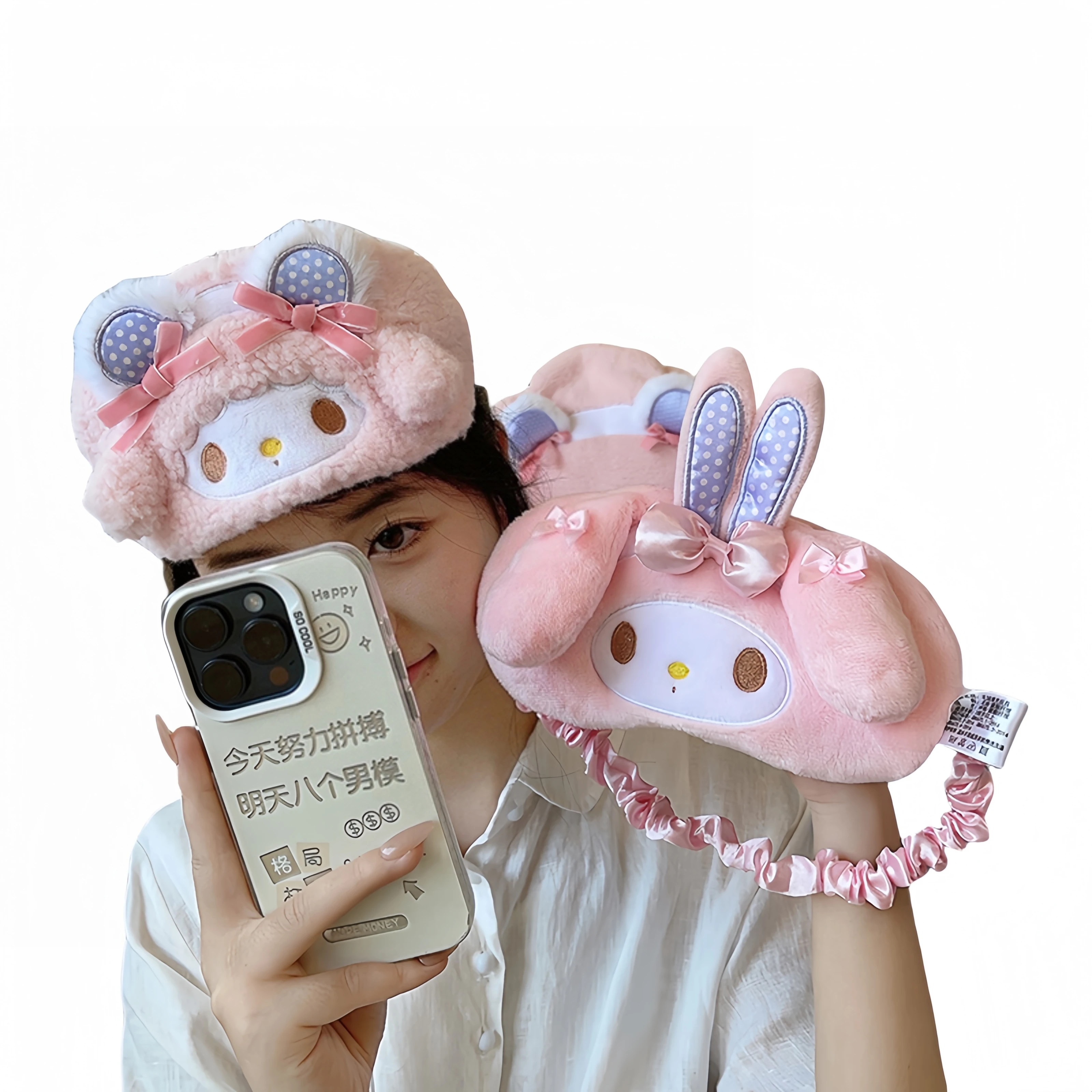 Sanrio My Melody Eye Mask Sleeping Eyeshade Kawaii My Sweet Piano Eye Patch Wash Hair Band Travel Blackout Mask